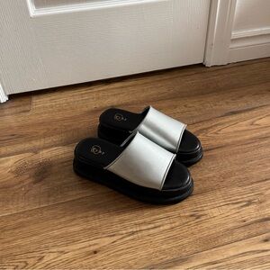 Platform slides – metallic silver